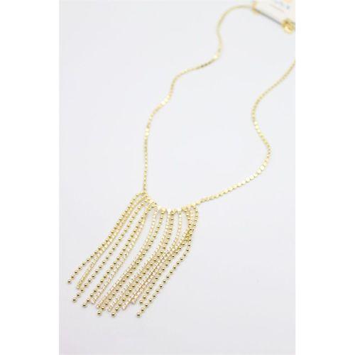 Ezme Zincir Sallantılı Kolye - Altın