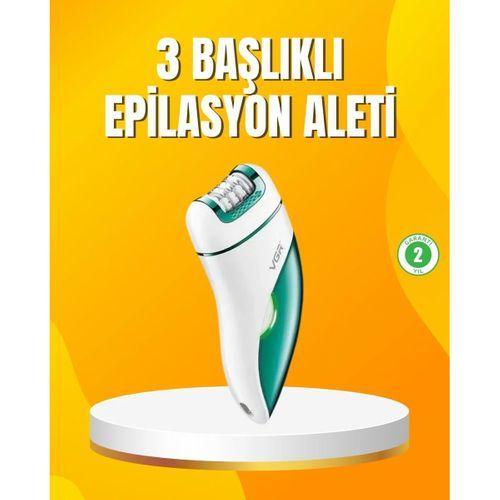 Şarjlı 3’ü 1 Arada Vgr Epilatör Led Işıklı Suya Dayanıklı Hassas Bölge Epilasyon Makinesi