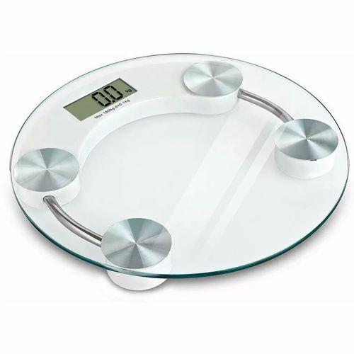 150 Kg Kapasiteli Yuvarlak Şeffaf Dijital Banyo Cam Baskül Terazi Tartı