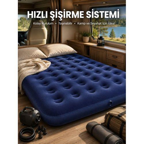 Çift Kişilik Şişme Yatak Dayanıklı Vinil Kamp Ve Misafir Kullanımına Uygun