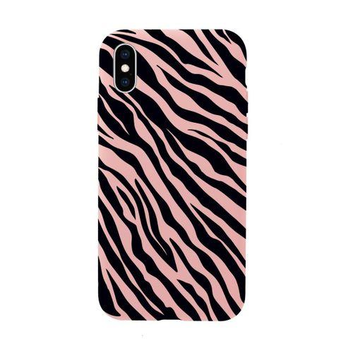 iPhone XS Zebra Pattern Premium Silikonlu Telefon Kılıfı