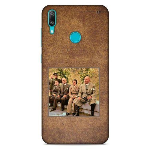 Huawei Y7 Prime 2019 Kılıf Atatürk (25) Antişok Kapak Kahve Kumlar