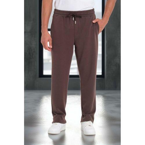 Scuba Modal Kumaş Relaxed Fit Erkek Eşofman Altı Pantolon - Kahve