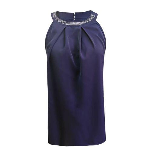 Yakası Taş Önü Pile Detay Halter Yaka Bluz