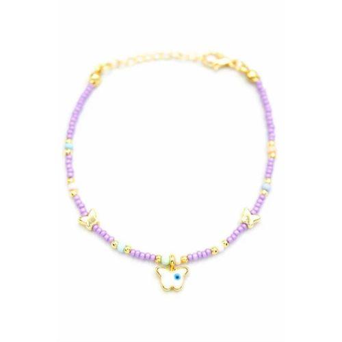 Kelebek Boncuk Bileklik - Mor