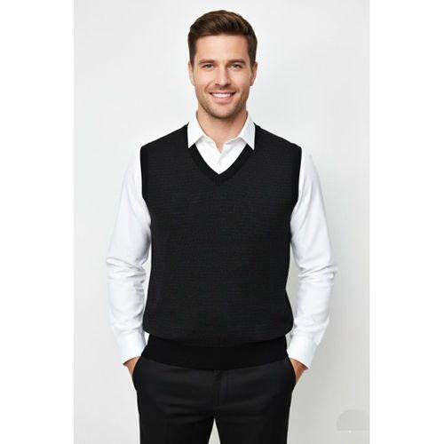 Erkek V Yaka Süveter Çelik Örgü Regular Kalıp BGL-ST04840