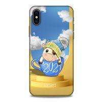 Apple iPhone XS Kılıf FunnyMaX (3) Kapak Sarı Kupa Köpek