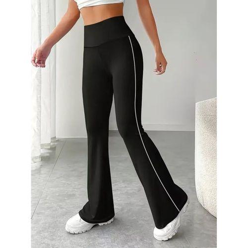 Kadın Yüksel Bel Yan şerit Detaylı Uzun Dalgıç Tayt