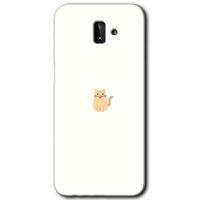 Galaxy J6 Plus Kılıf HD Desen Baskılı Arka Kapak - Cat Minimalism + Kırılmaz Cam