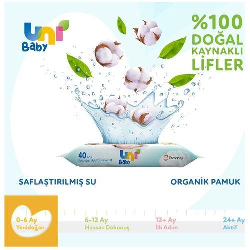 Uni Baby Uni Baby Yenidoğan Islak Havlu Mendil 3Lü 120 Yaprak
