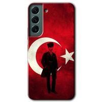 Samsung Galaxy S22 Kılıf HD Desen Baskılı Arka Kapak - Atatürk Bayrak