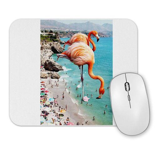 Flamingos On The Beach Mouse Pad