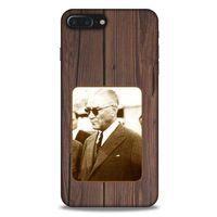 Apple Iphone 7 Plus Kılıf Atatürk (28) Arka Kapak Kahve Tahta