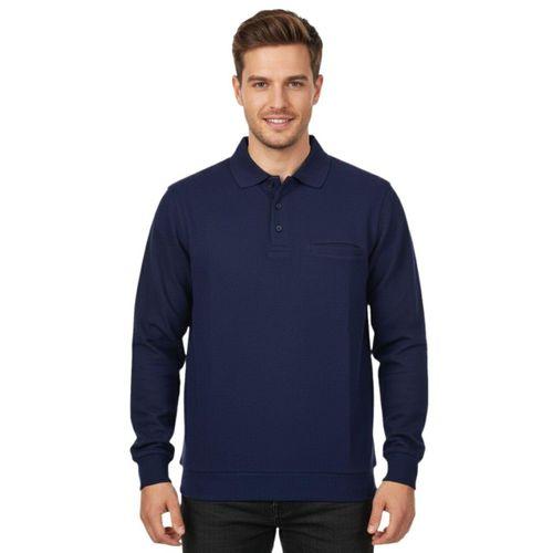 Erkek Büyük Beden Polo Yaka Cepli Selanik Sweatshirt BGL-ST04978