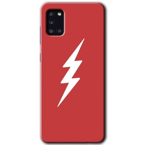 MRCİLETİSİM Samsung Galaxy A31 Kılıf HD Desen Baskılı Arka Kapak + Temperli Cam - Flash Logo