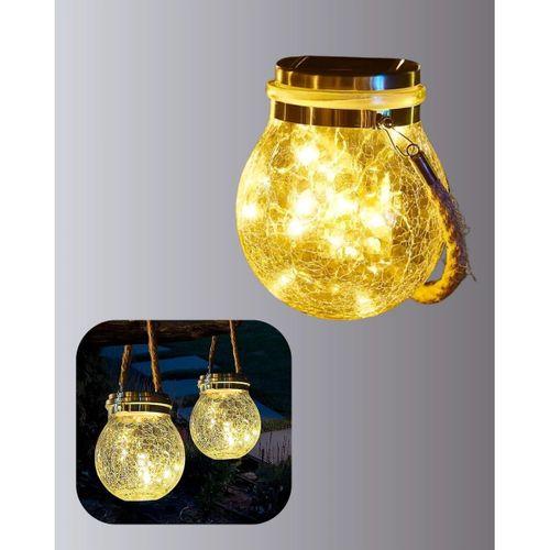 Güneş Enerjili Cam Sarkıt Bahçe Balkon Teras Aydınlatma 30 Led