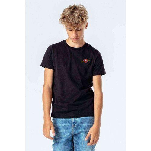 Astronot Jüpiter Bisiklet Baskılı Unisex Çocuk Siyah T-shirt