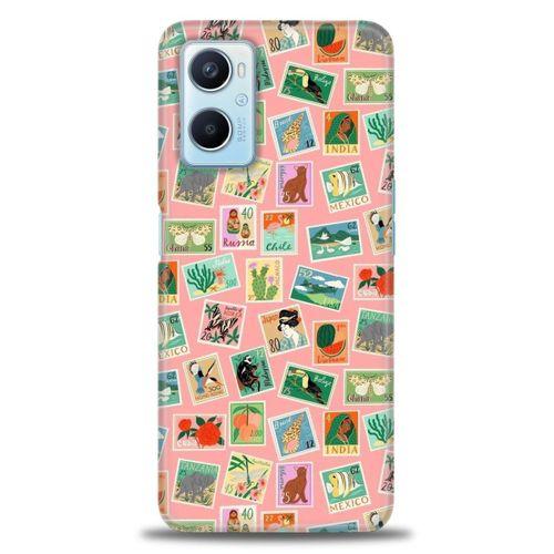 Oppo A96 4G Kılıf HD Baskılı Kılıf - Pullar + Tam Ekran Koruyucu