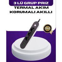 Usb Yuvalı Anahtarlı Üçlü Priz 2 Metre Kablolu
