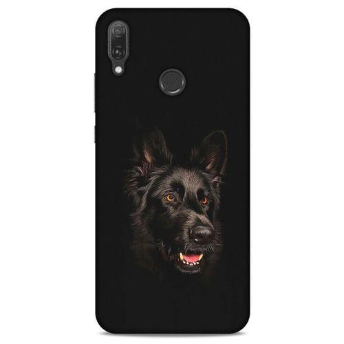 Huawei Y9 2019 Kılıf Almanya (33) Hybrid Kılıf Black German Shepherd
