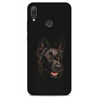 Huawei Y9 2019 Kılıf Almanya (33) Hybrid Kılıf Black German Shepherd