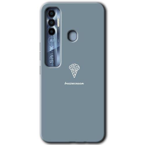 MRCİLETİSİM Tecno Spark 7 Pro Kılıf HD Desen Baskılı Arka Kapak+Temperli Cam - Beyin Gıdası