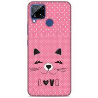 Lopard Oppo Realme C15 Uyumlu Kılıf Kediler (14) Lansman Kılıf Love Cat