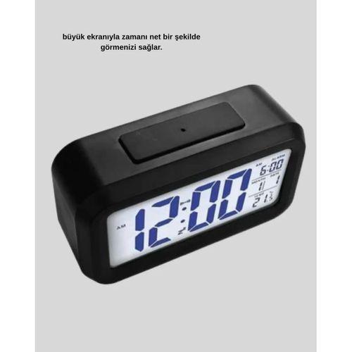 Dijital Masa Saati Sensörlü Aydınlatmalı Alarm Ve Sıcaklık Ölçerli
