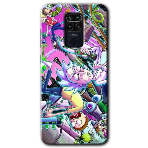 Redmi Note 9 Kılıf HD Desen Baskılı Arka Kapak - Graffiti Çizgi Film + Kırılmaz Cam