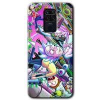 Redmi Note 9 Kılıf HD Desen Baskılı Arka Kapak - Graffiti Çizgi Film + Kırılmaz Cam