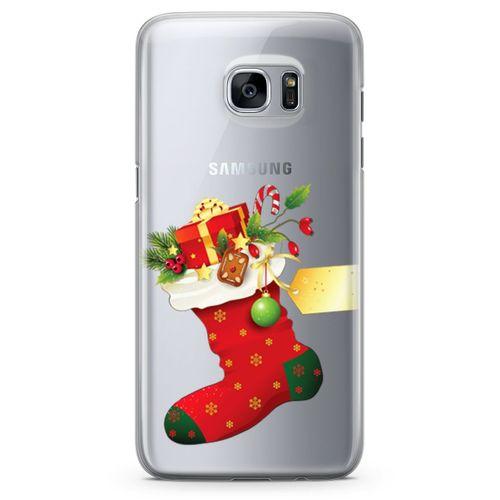Samsung Galaxy S7 Edge Kılıf Kırmızı Çorap Arka Kapak Koruma Desenli Full Koruyucu