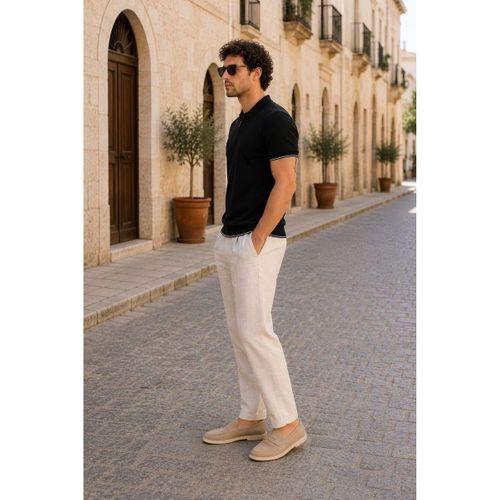 ALEXANDERGARDI Erkek Polo Yaka Fermuarlı Triko T-shirt (AG-50025)