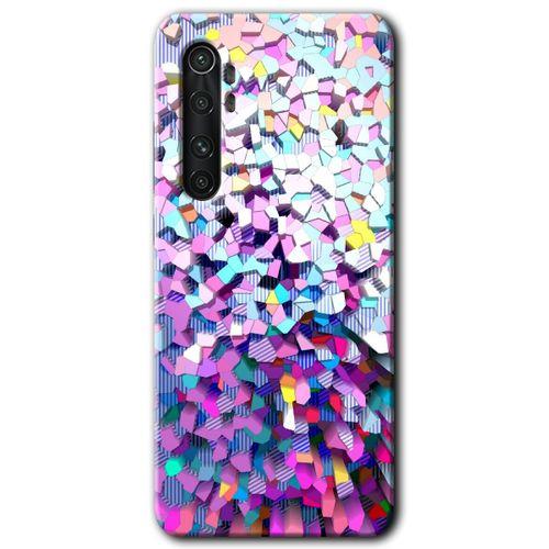MRCİLETİSİM Xiaomi Mi Note 10 Lite Kılıf HD Desen Baskılı Arka Kapak + Temperli Cam - Mosaic Fragments Colorfull
