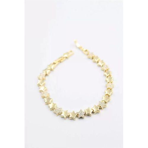 Taşlı Yıldız Bileklik - Altın