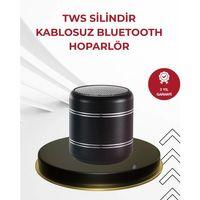 Kompakt Silindir Metal Bluetooth Hoparlör 400 Mah Uzun Pil Tws Destekli