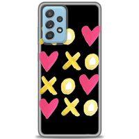 Samsung Galaxy A52 Kılıf HD Baskılı Kılıf - XOXOXO + Tam Ekran Koruyucu