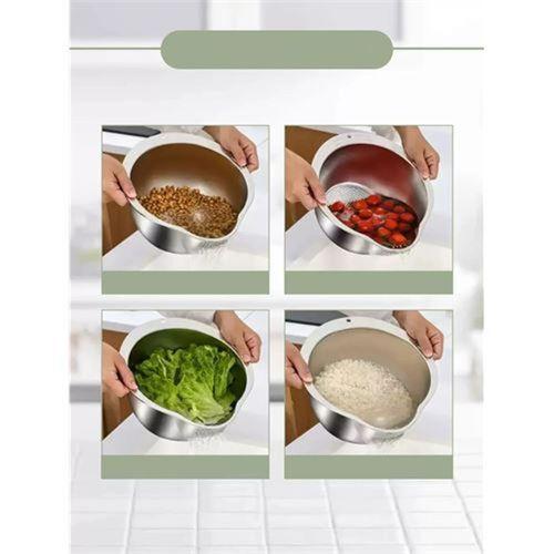 ModaCar Inox Süzgeç Pirinç Makarna Salata Süzgeci 304 Paslanmaz Çelik 2 ADET