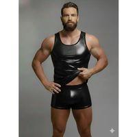 Erkek Lame Tank Top Boxer Takımı