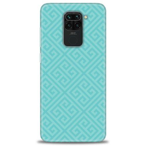 Xiaomi Redmi Note 9 Kılıf HD Baskılı Kılıf - Mavi Mozaik + Tam Ekran Koruyucu