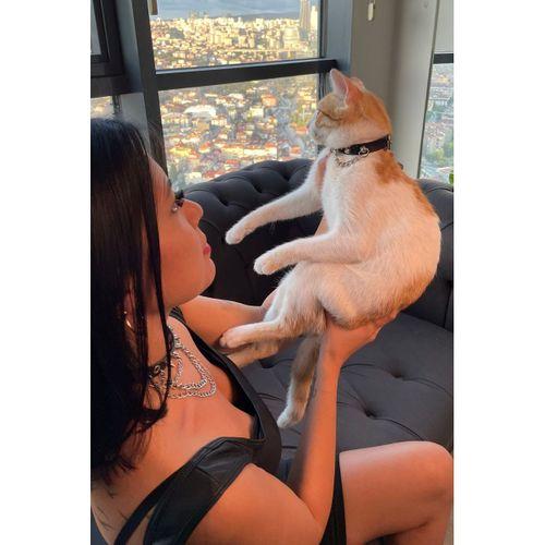 Çivi ve Zincir Detaylı Şık Anne - Kedi Choker Set - APFT1042