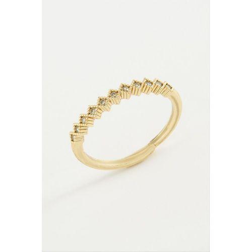 Baklava Şekli Taşlı Metal Yüzük