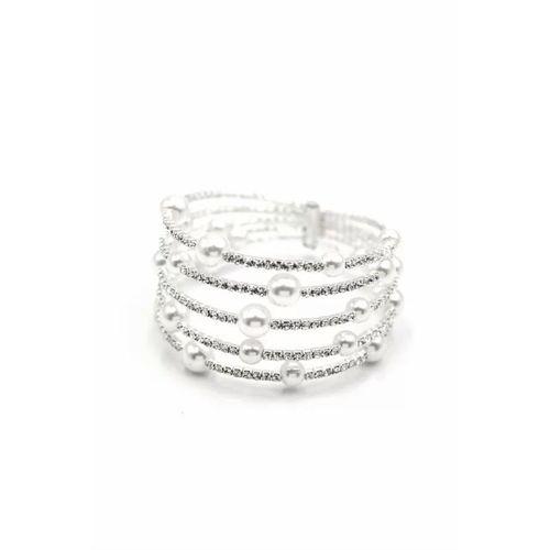 Beş Sıra İncili Su Yolu Bileklik - Gümüş