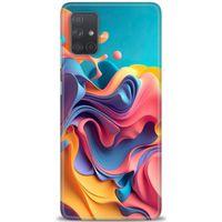 Samsung Galaxy A71 Kılıf HD Baskılı Kılıf - Renkli Su + Tam Ekran Koruyucu