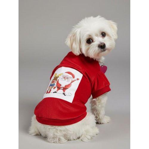 Noel Baba Ve Rudolph Köpek Tişörtü