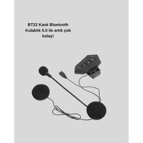 Bt22 Kablosuz Kask Kulaklığı – Bluetooth 5.0, Intercom, Su Geçirmez Ve Uzun Ömürlü Batarya