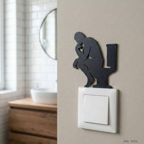 Tuvalette Düşünen Adam Thinker Man  Tuvalet Priz Süsü