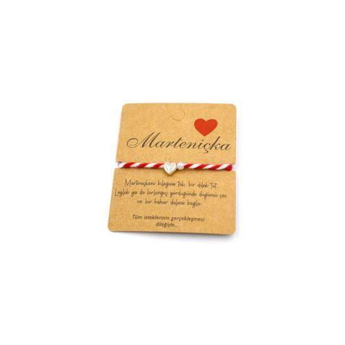 Kalp Marteniçka Bileklik - Kırmızı