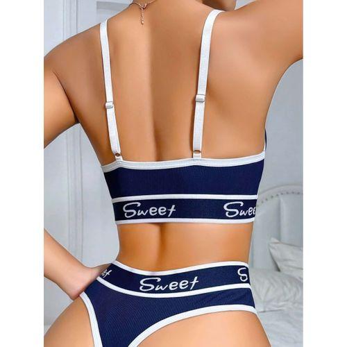 Kadın Lacivert Love Yazılı Mayo Bikini 5160