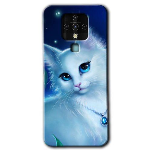 Potkal Hediye Fabrikası Tecno Camon 16 Kılıf HD Desen Baskılı Arka Kapak - Cat Glance