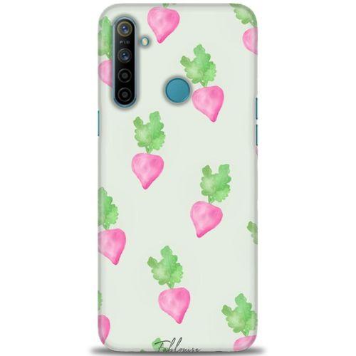 Realme 5i Kılıf HD Baskılı Kılıf - Pembe Havuçlar + Tam Ekran Koruyucu